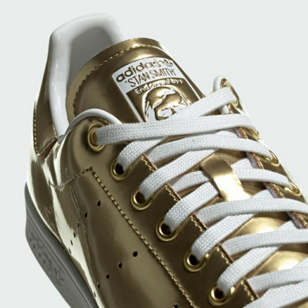 🚫SOLD🚫 adidas men's stan smith sneaker shoes gold metallic - Picture 13 of 16